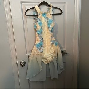Glamour Costume Yellow/Blue Ombré Dress Adult Small size
